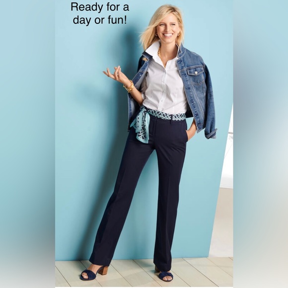 Talbots, Refined Bi-Stretch Barely Boot Trouser Pants, Black, Size 16 - Picture 2 of 11